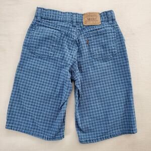 Vintage Levi's 560 Fit Grid Shorts Orange Tab kids 14